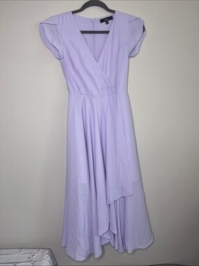 Lulu's Lavender High-Low Wrap Dress